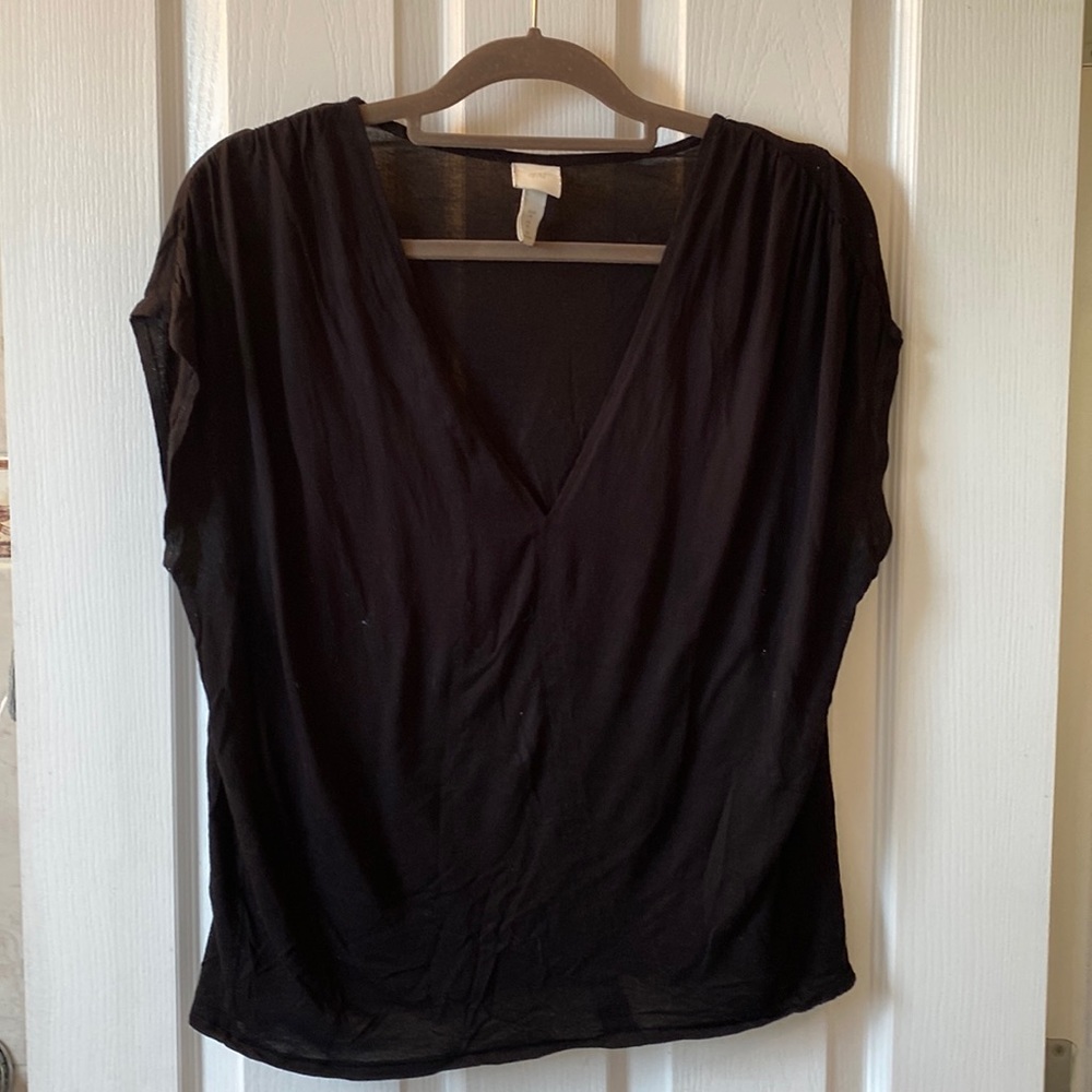Black v-neck top